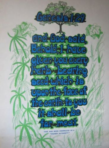Genesis 1:29 Vintage Weed Poster
