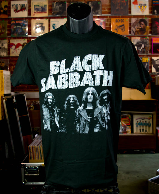 Black Sabbath - Band / Grey on Black T Shirt