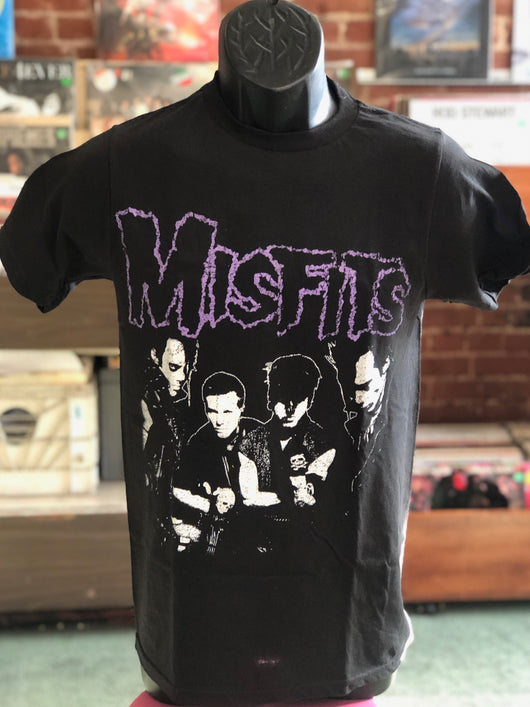 Misfits, The - Early Band T Shirt (Purple & White)